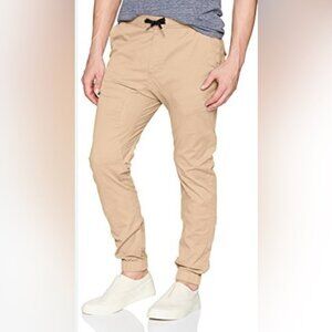 Zanerobe cotton drawstring waist casual trendy jogger style khaki pants 30
